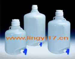 美國(guó)耐潔Nalgene可高溫高壓滅菌放水口細(xì)口大瓶，PP材質(zhì)20L，圓形半透明2319-0050