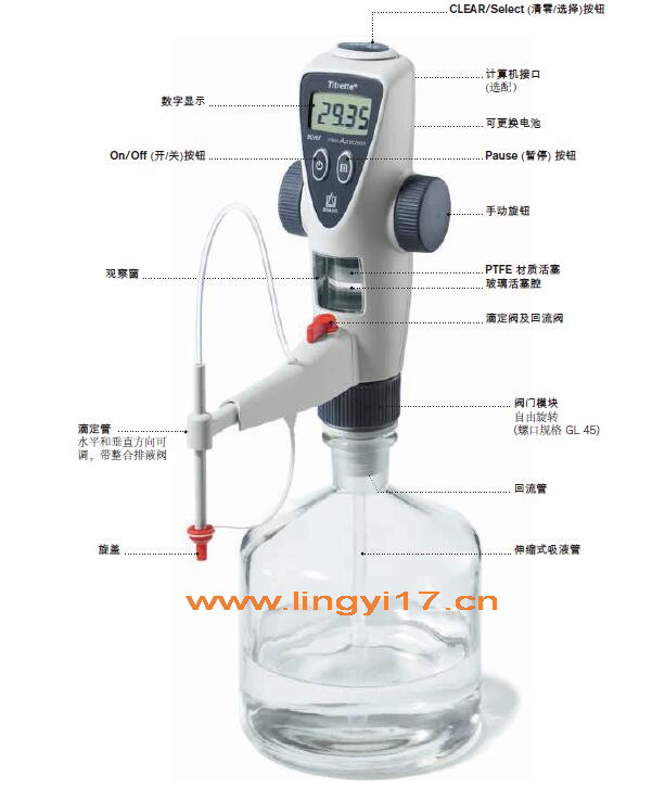 德國brand普蘭德Titrette® 數(shù)字瓶口滴定器A級(jí)精準(zhǔn)度4760261，量程：50ml